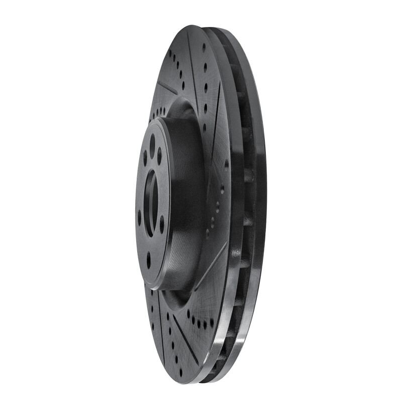 Volvo S60 Brake Rotor (1) - Front Right - R1 Concepts - Drilled & Slotted - Black - `07-`16